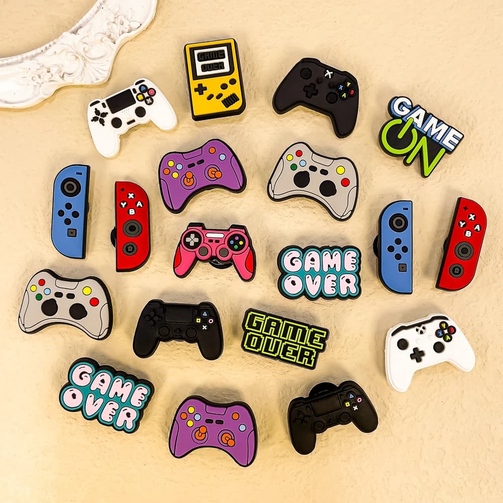 1-13pcs Shoe Charms Game Console Gamepad Shoe Decorations Pins for Men Boy Favor Gifts Clog Accessories Clog Buckle Fit Sandals