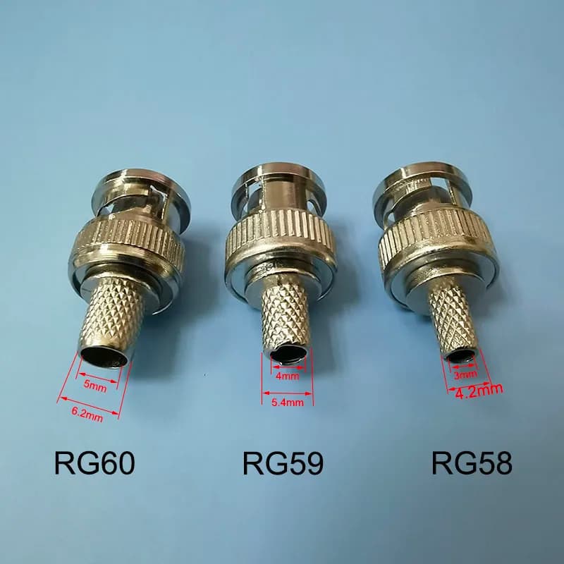 RG58/RG59/RG60 BNC Male Crimp Type Connector Adapter Plug for CCTV Audio BNC Female Coupler Connector Cable w28