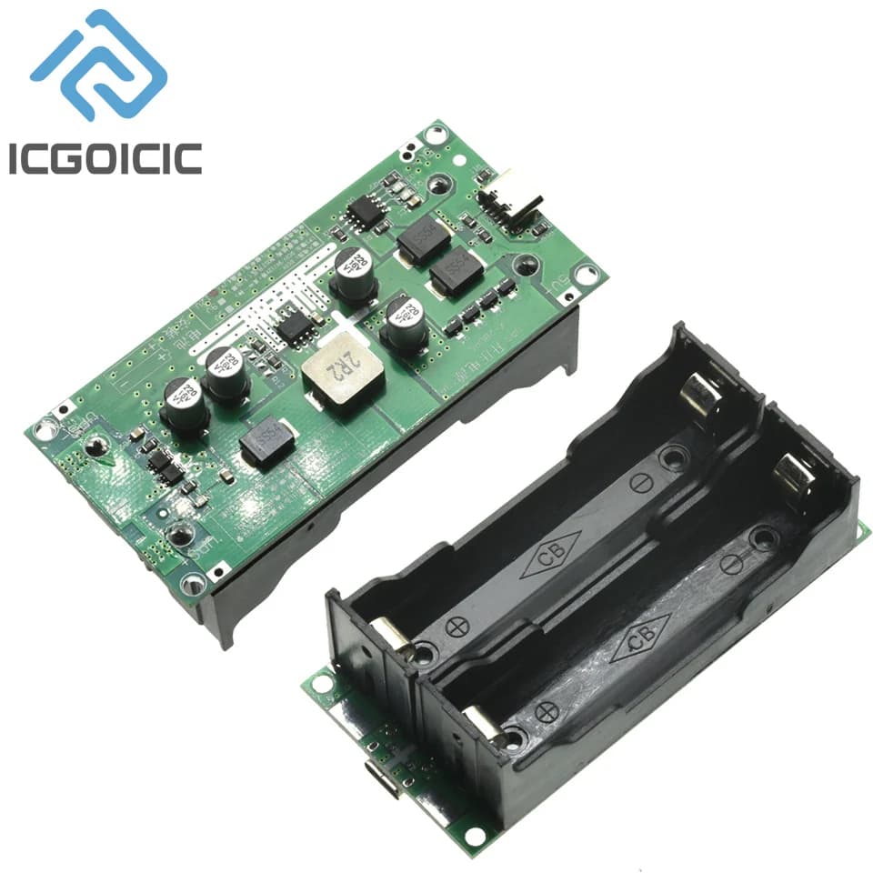 Type-C 15W 3A 18650 Battery Charger Module DC-DC Boost 5V 9V 12V UPS Power Supply Converter