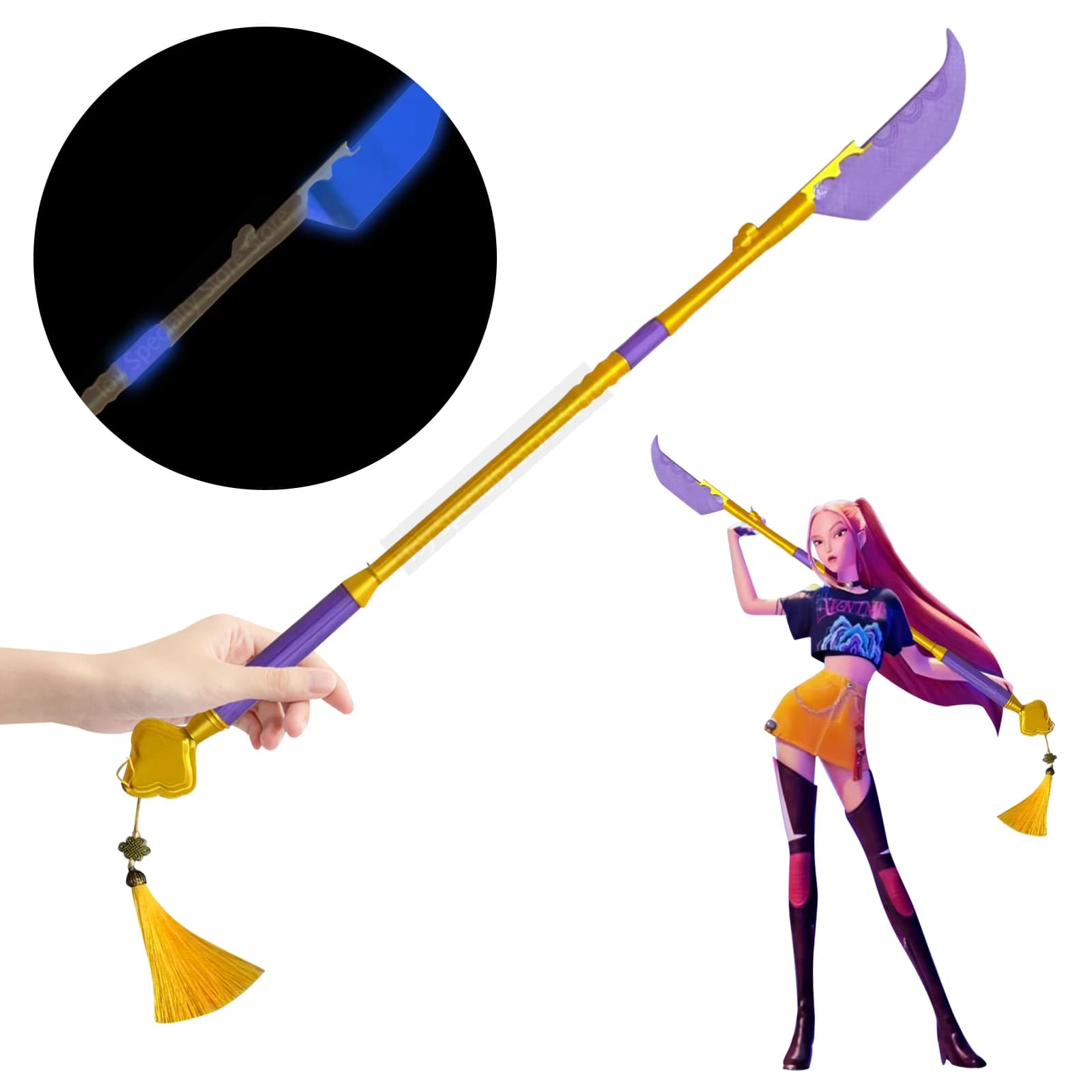 Kpop Mira of Demon Hunter Cosplay Long Sword Props Adult Fantasia Disguise Knife Props Carnival Accessories Christmas Gifts