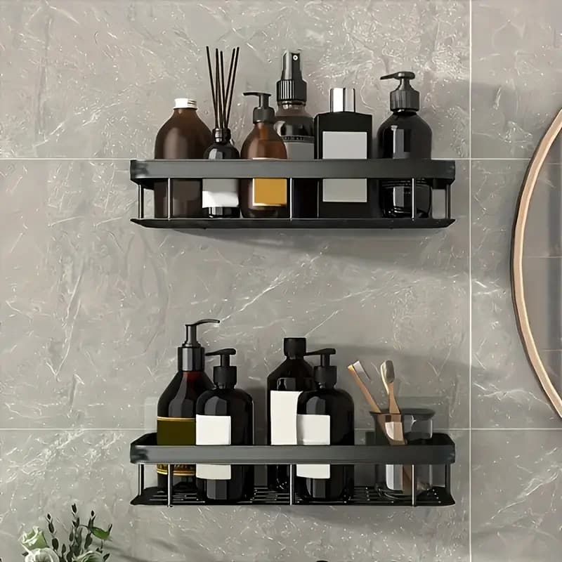 Shower Rack - rust proof 11.8-inch multifunctional storage rack, no punching shampoo and shower gel rack, bathroom debris rack