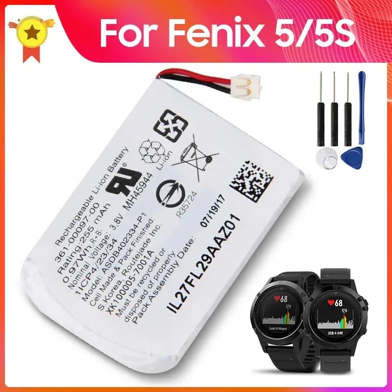 Replacement Battery 361-00097-00 361-00096-00 361-00098-00 For Garmin Fenix 5 6 5S 5X plus Fenix6 Pro Forerunner 935 Batteries