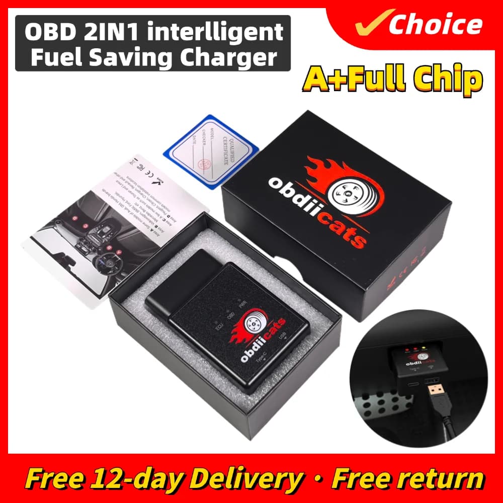 obdiicats HK-V3 Fuel Saving With Fast Charger OBD 2IN1