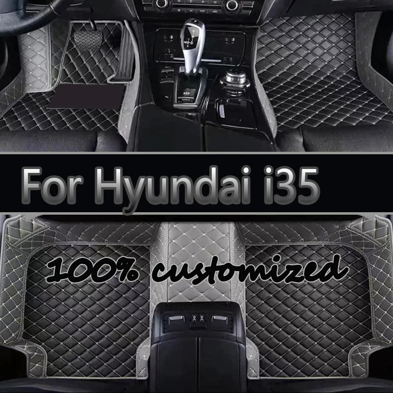 Car Floor Mats For Hyundai i35 Elantra Avante MD UD 2011~2016 Leather Mat Carpet Luxury Rug Auto Interior Parts Car Accessories