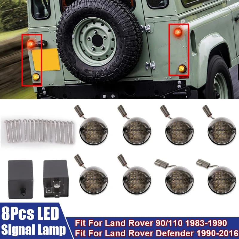 8Pcs/Set LED Signal Lamp Led Upgrade Car LED Turn Light Brake Light Kit Fit For Land Rover 90/110 1983-1990 / Defender 1990-2016