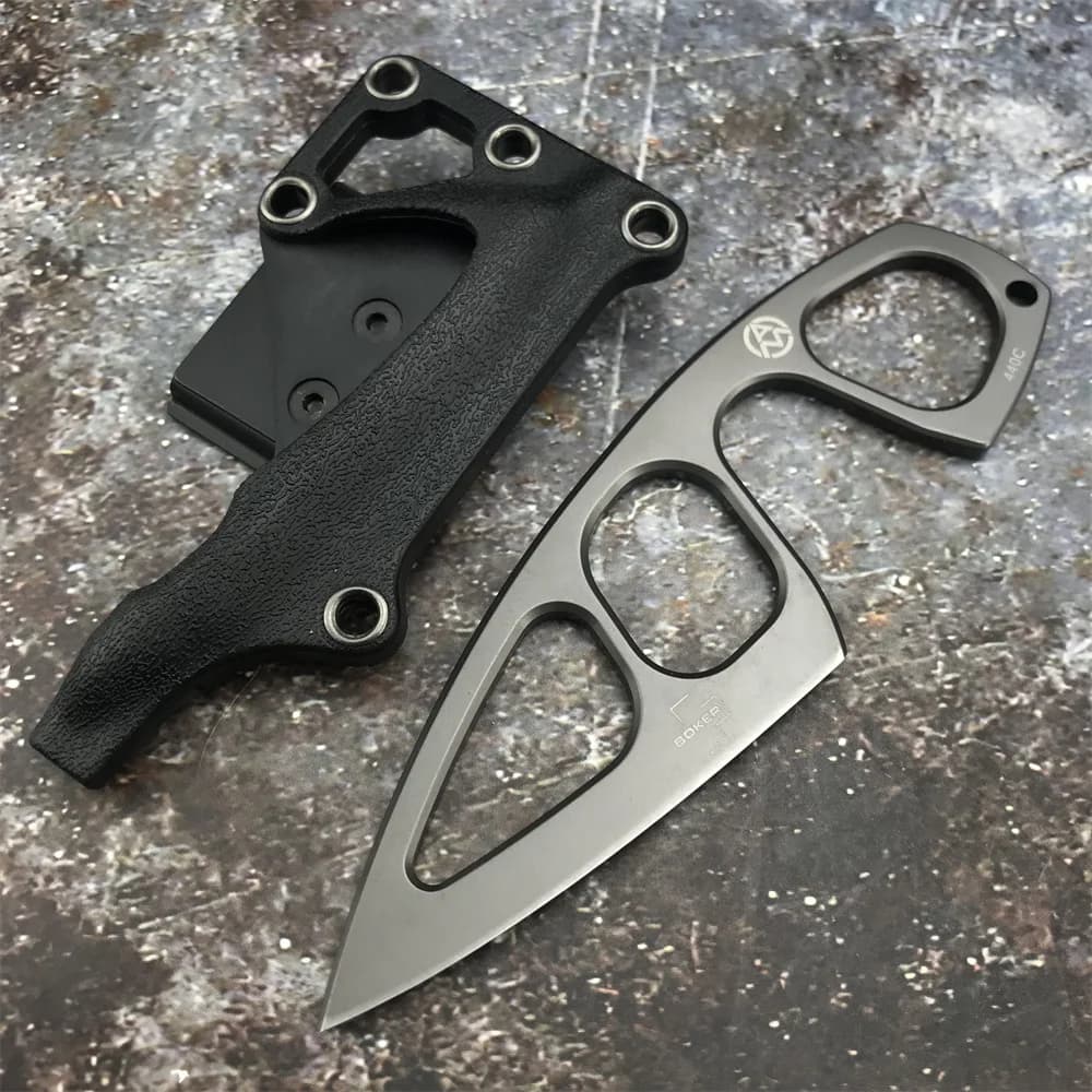 Boker Mini Fixed Blade Knife 440C Steel Blade with ABS Plastic Sheath Outdoor Fishing Survival Camping Tool Pocket Knife