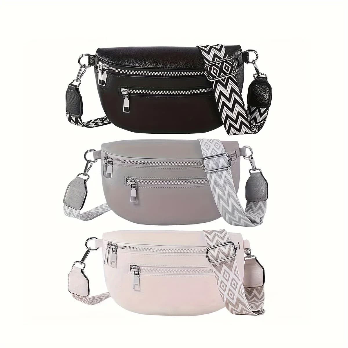 Soft Leather Women Fashion Casual Fanny Pack Saddle Bag New Fashion Chest Bag Single Shoulder Crossbody Bag Travel Mobile Phone