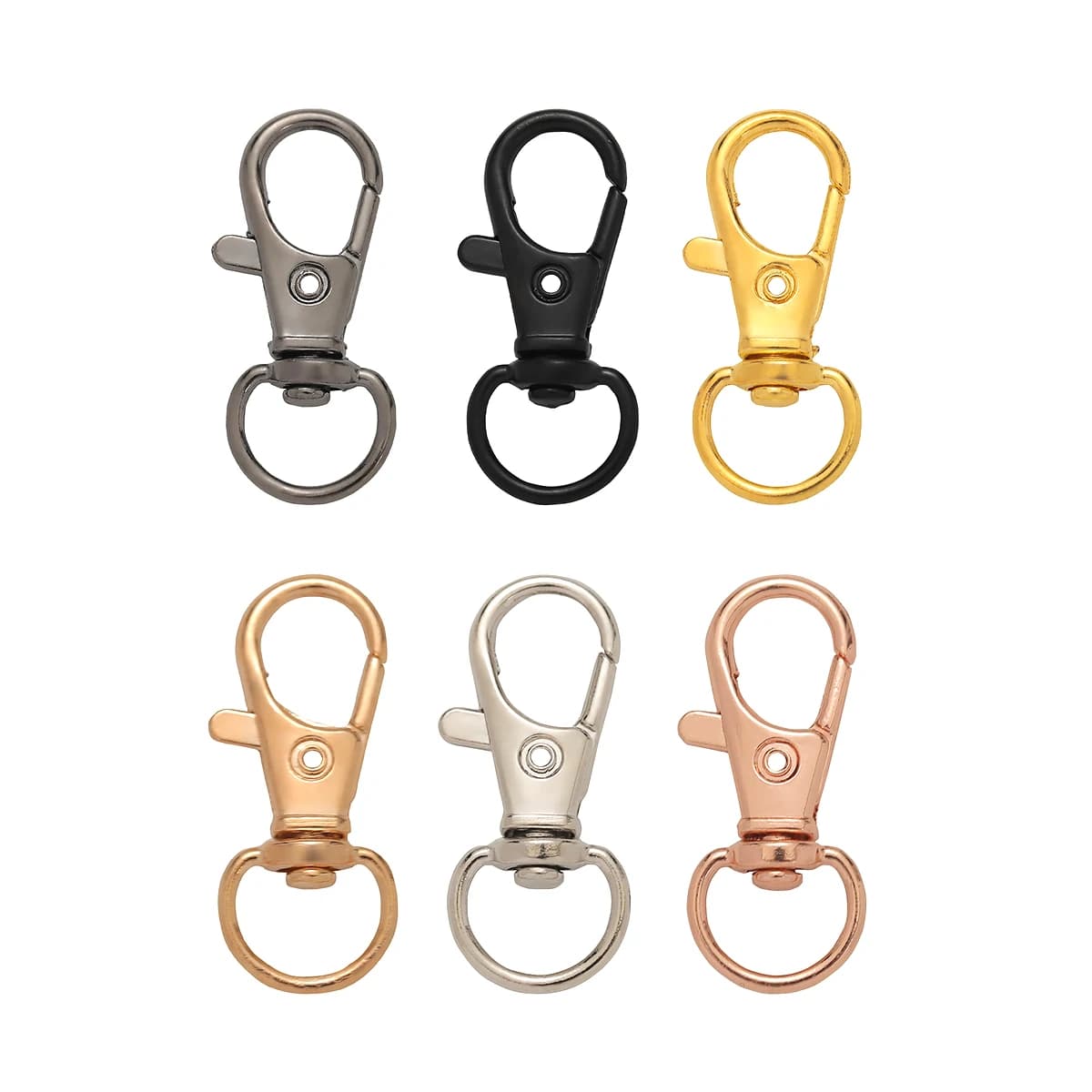 10/20pcs Swivel Lobster Clasp Hooks Keychain Key Ring Split Connector for Bag Belt Dog Chains DIY Jewelry Making Accessories