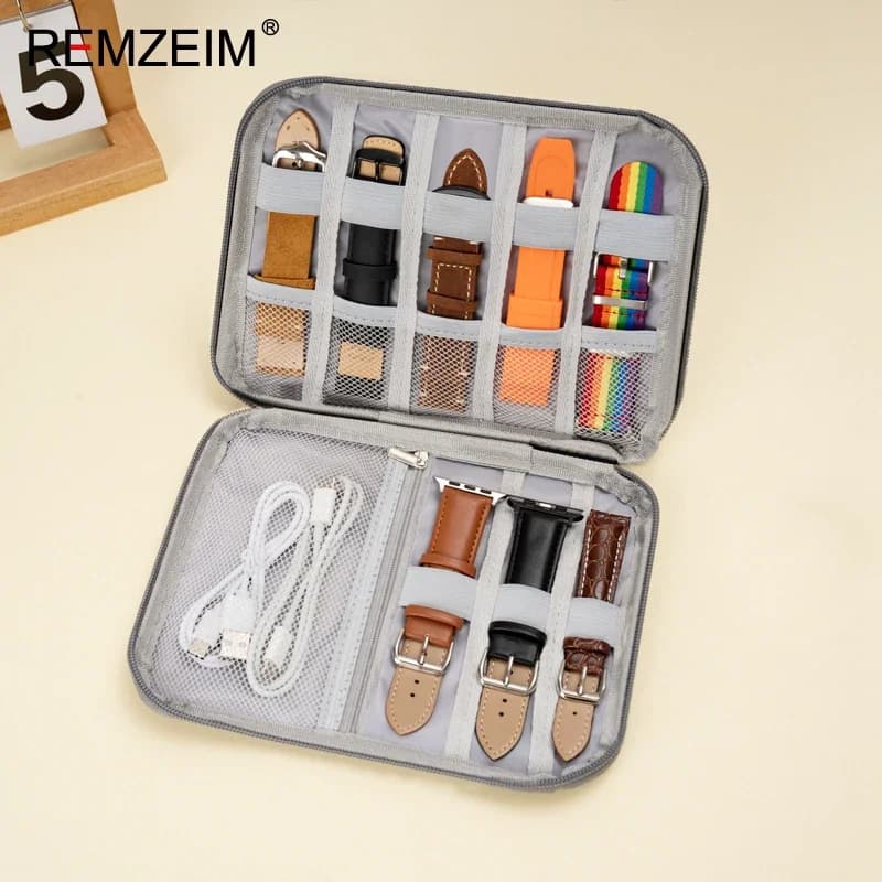 Watchband Box for Apple Watch Strap Case Data Cable Travel Smart Watch Wriststrap Storage Bag Box Watches Organizer