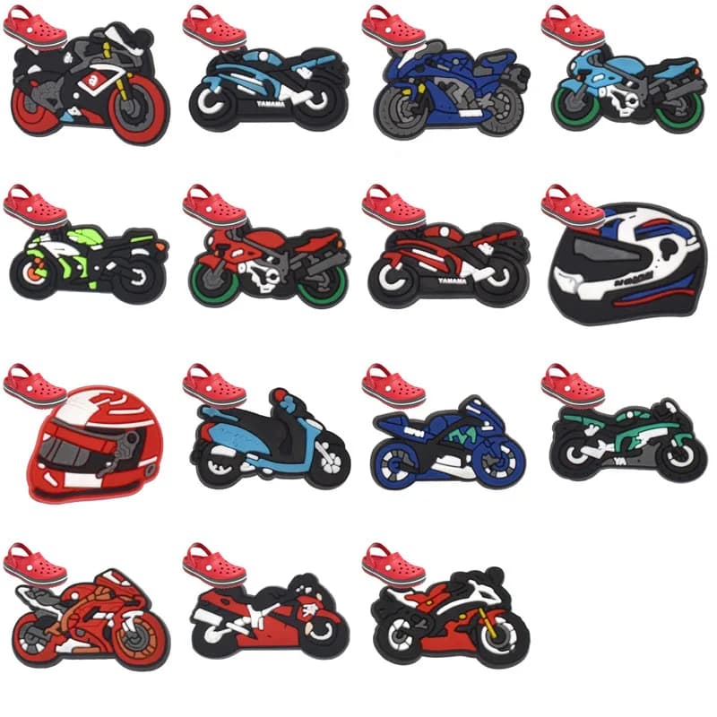 1pcs Pins for Crocs Charms Shoes Accessories Motorcycles Decoration Jeans Women Clogs Buckle Kids Favors Men Badge Boy Girl Gift