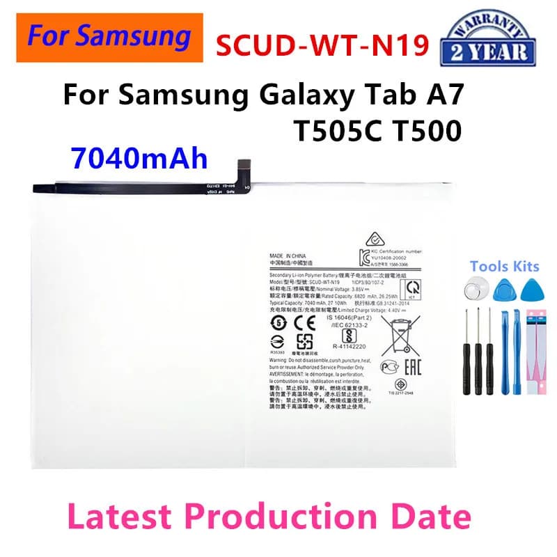 2025 years Brand New SCUD-WT-N19 7040mAh Replacement Battery For Samsung Galaxy Tab A7 T505C T500 Tablet batteria+Tools