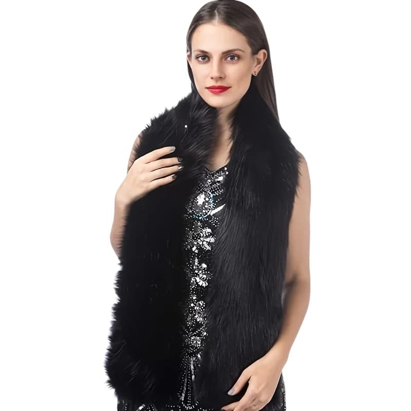 Winter Fluffy Faux Fur Scarf Wrap Shawl Bridal Bridesmaid Wedding Party Stole Shrug Cover Up Collar Shrug for Lady Poncho