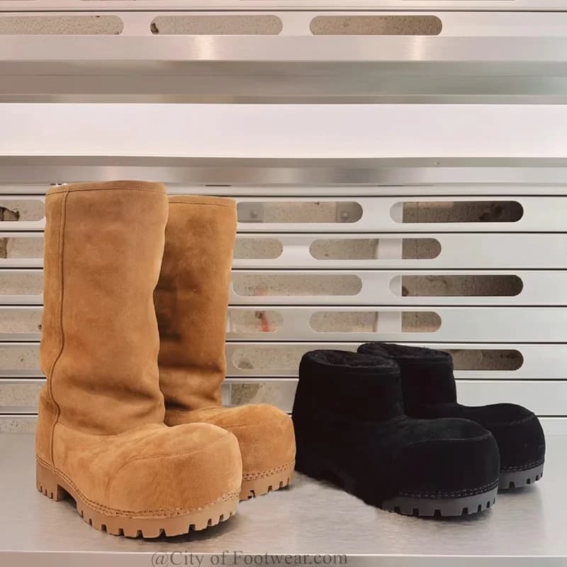 Big Round Toe Suede Fur Knee High Boots Women's 2024 New Luxury Designer Flat Snow Ankle Boots Black/White/Brown Shoes on Offer