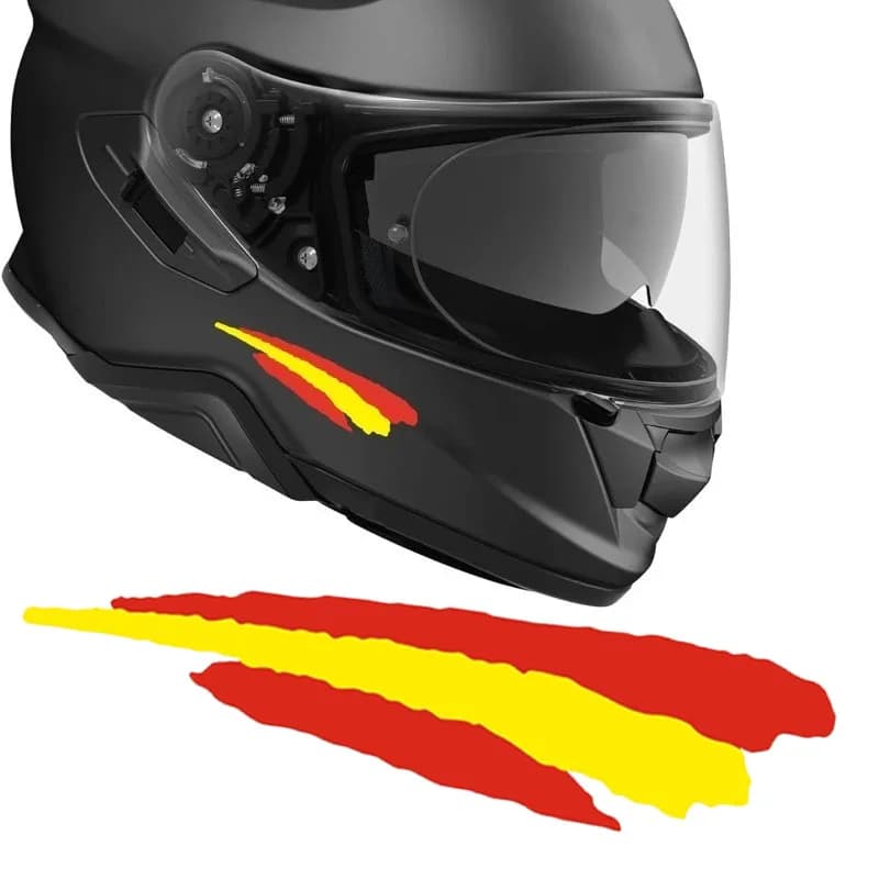 3pcs Spanish Flag Motorcycle Sticker Waterproof for Motorbike Helmet Front Fairing Car Electric Scooter Decoration Vinyl Decal