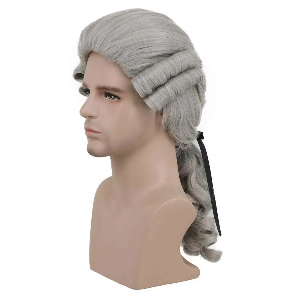 Halloween Party Man Wave Judge Colonial Wig