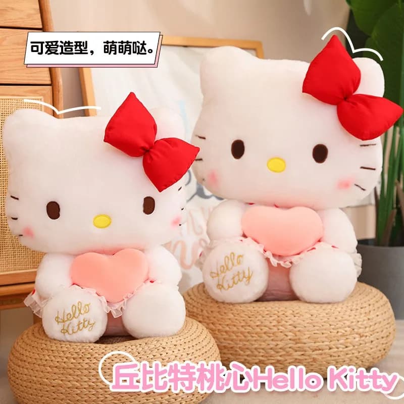 Hello Kitty Cartoon Plush Toy Dol l 30CM Cute Flower Skirt Heart hugging Butterfly KT Pillow Birthday Gift Toy For Children