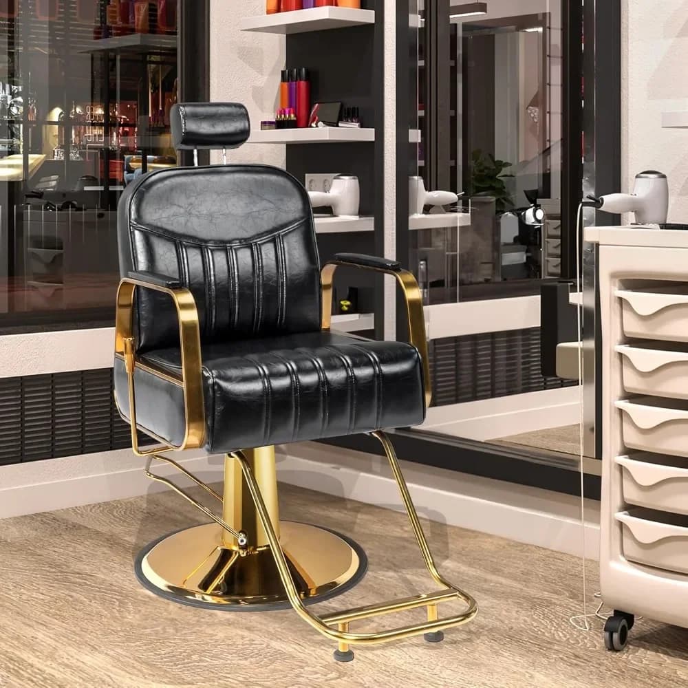 Salon Chair with Reclining Back, Stylist Chairs, Barber Chairs Heavy Duty Hair Chair