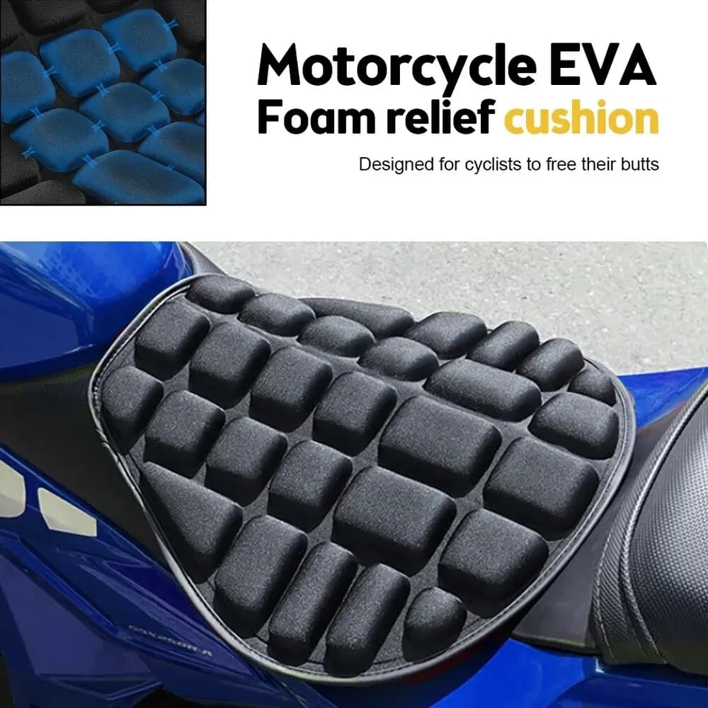 SEAMETAL Motorcycles Seat Cover Cushion Black EVA Foam Soft Comfortable Seat Cushion Universal for Motorbike Electric Bike