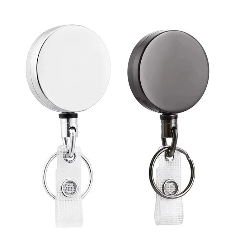 Heavy Duty Retractable Metal Wire Keychain Pull Badge Reel ID Lanyard Name Tag Card Badge Holder Reel Key Ring Outdoor Tool