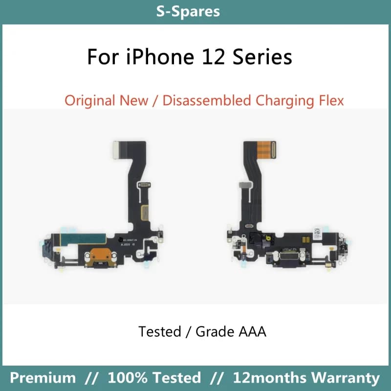 Original New or Tear Down Dock Charging Port Connector Flex Cable For iPhone 12mini 12 Pro Max Replacement Tested Non Restart