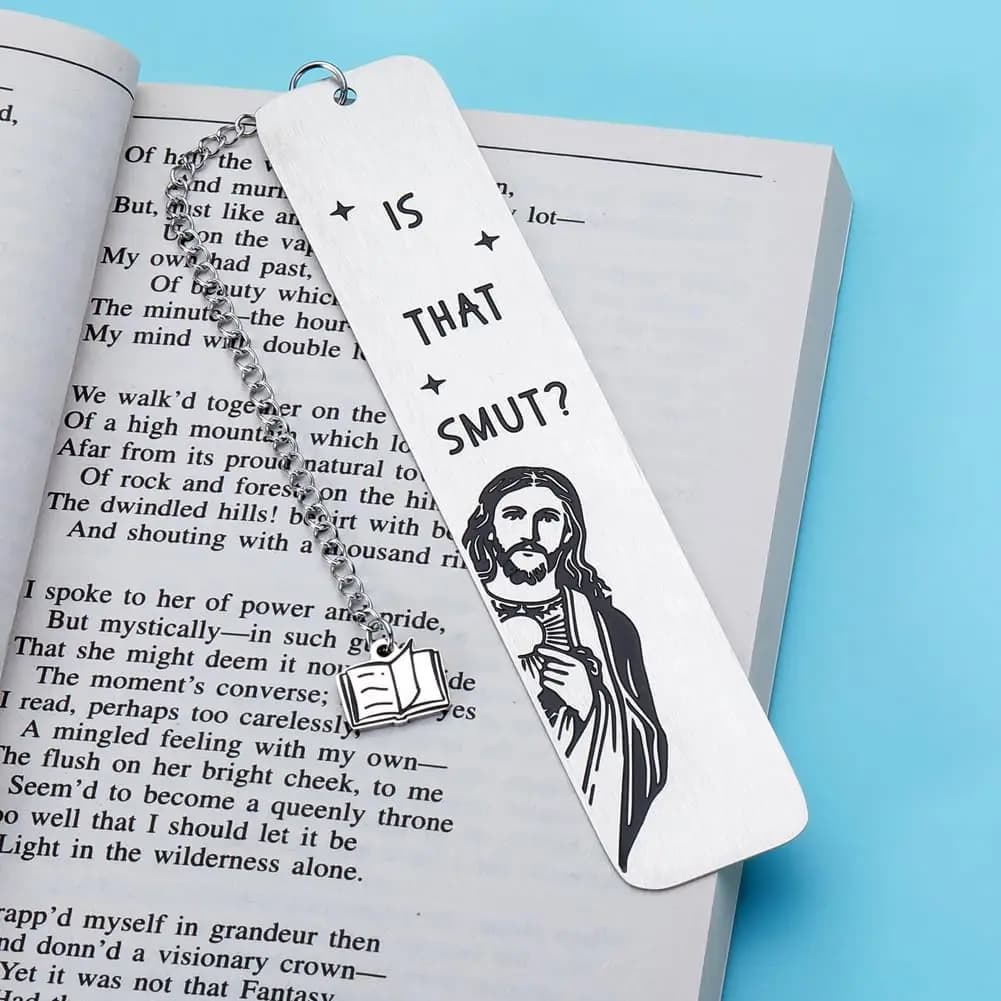 Funny Metal Bookmark With Tassel Pendant Book Lover Humor Peeking Jesus Book Marker For Page Books Readers Bookmark Gift