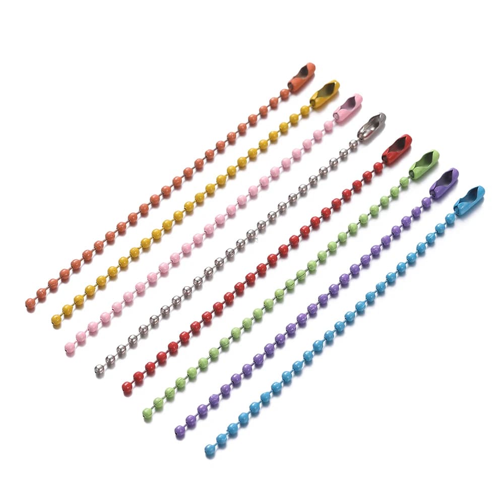 10/20pcs Colorful Ball Bead Chains Fits Key Chain Hand Tag Connector For DIY Bracelet Jewelry Making Accessorise Length 10CM