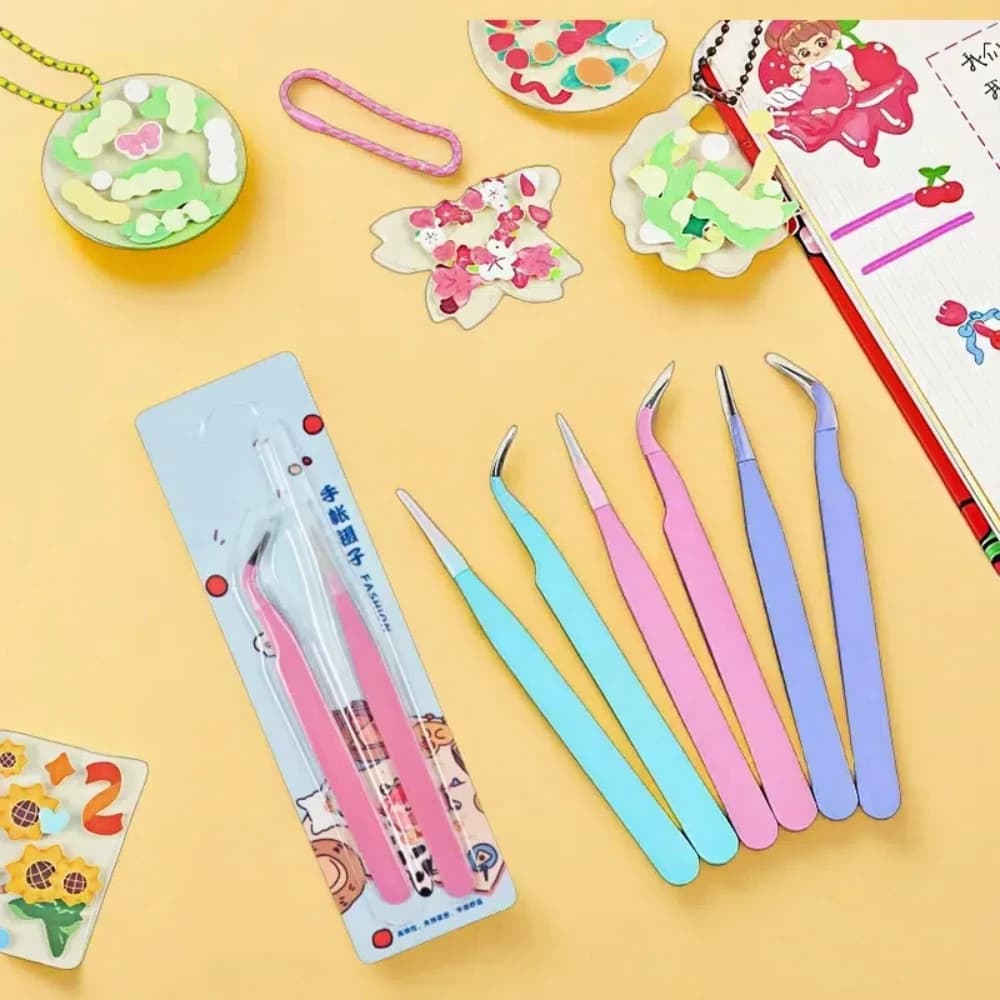 Sharkbang BOBO 2PCS Tweezers Scrapbook Sticker Washi Tape Picking Multi-Tool Stationery DIY Junk Journal Album School Supplies