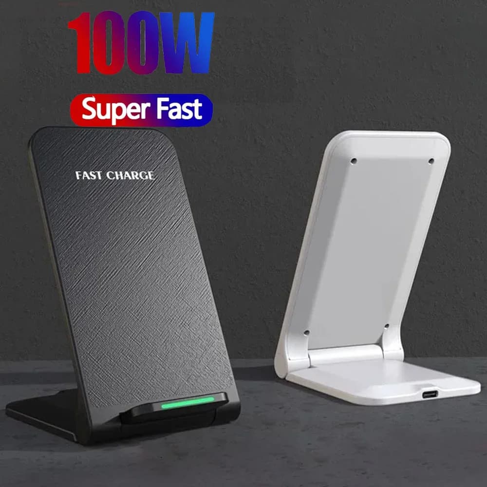 100W Foldable Wireless Charger Stand Pad Fast Charging For iPhone 15 14 13 12 11 XS XR Samsung S21 S20 S24 Huawei Qucik Charger