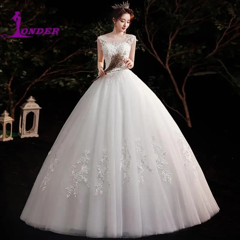 Sonder Classic Sleeveless Wedding Dresses Minimalist Organza O-neck Vestidos De Novia Off The Shoulder Wedding Ball Gown
