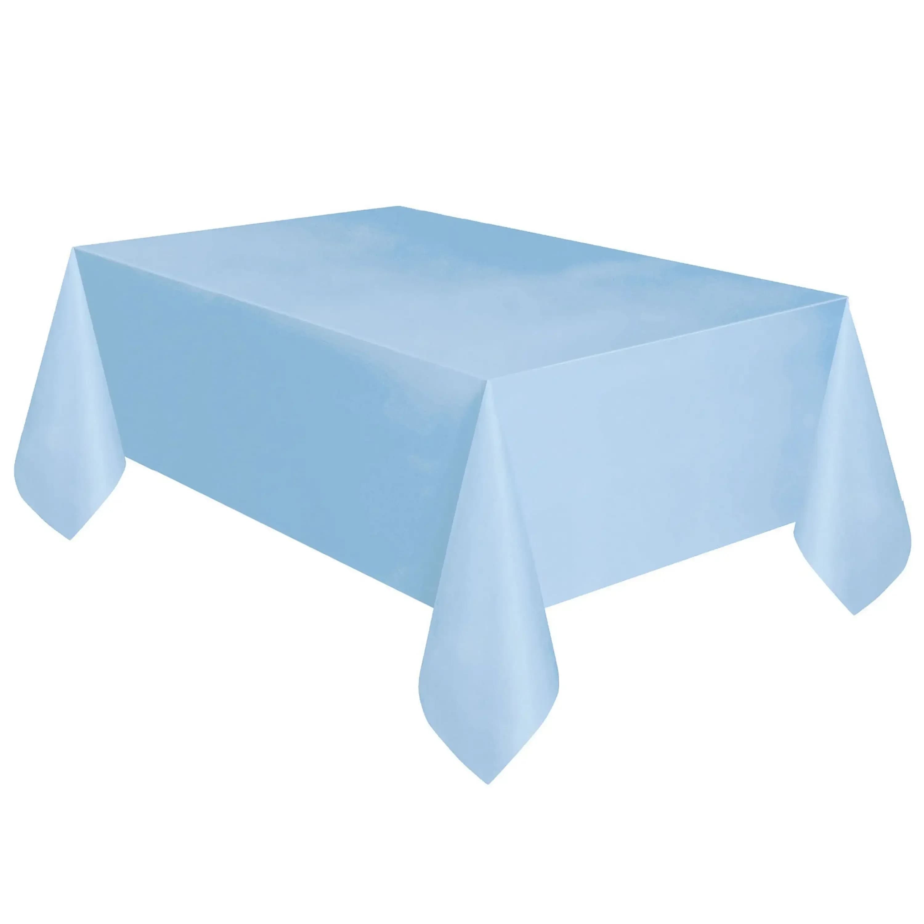 Rectangular 54" x 108" Plastic Table Cover, Light Blue