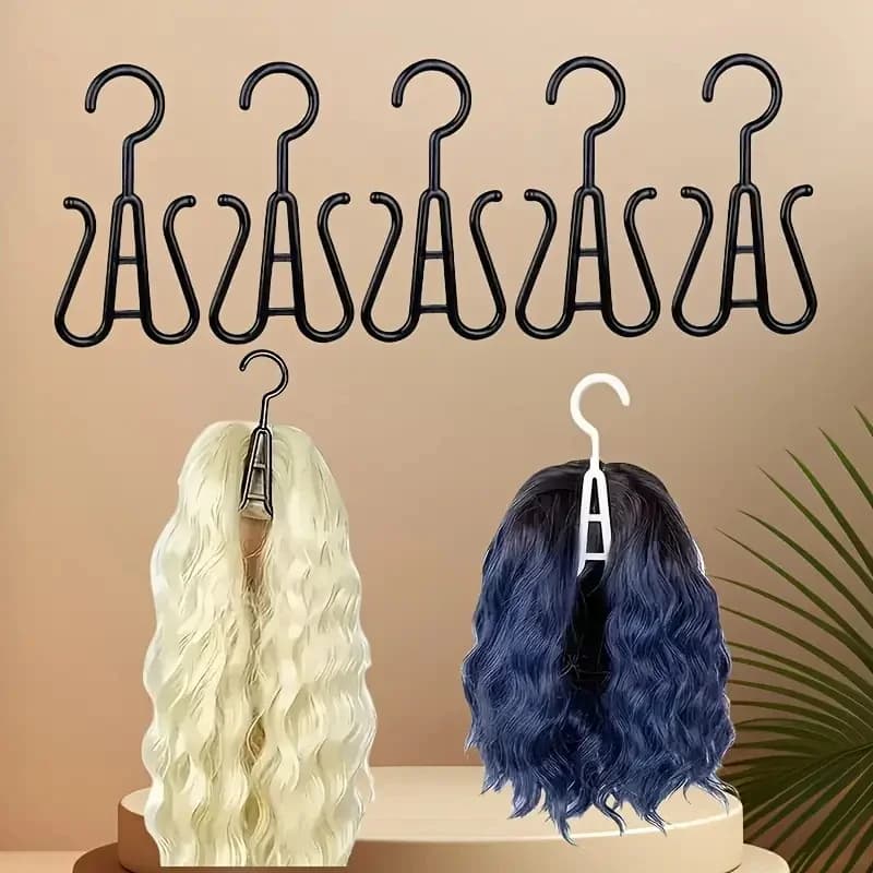2pcs Plastic Wig Hangers Portable Wig Hanger-Stylish And Convenient Wig Black Wig Hooks Convenient storage for Multiple Wig