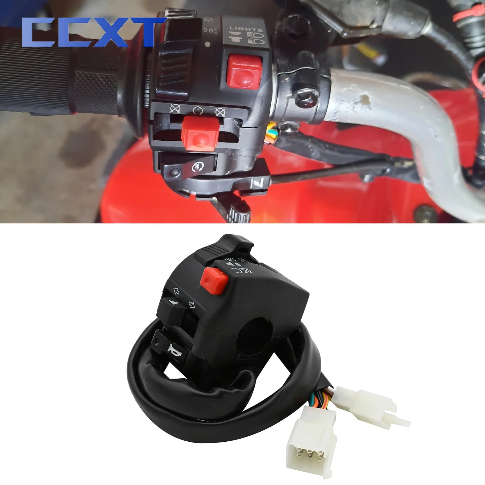 Motorcycle Electric Start Switch Horn Turn Signals Indicator Switch Far Near Light Button For ATV Honda Yamaha KTM Kawasaki Etc