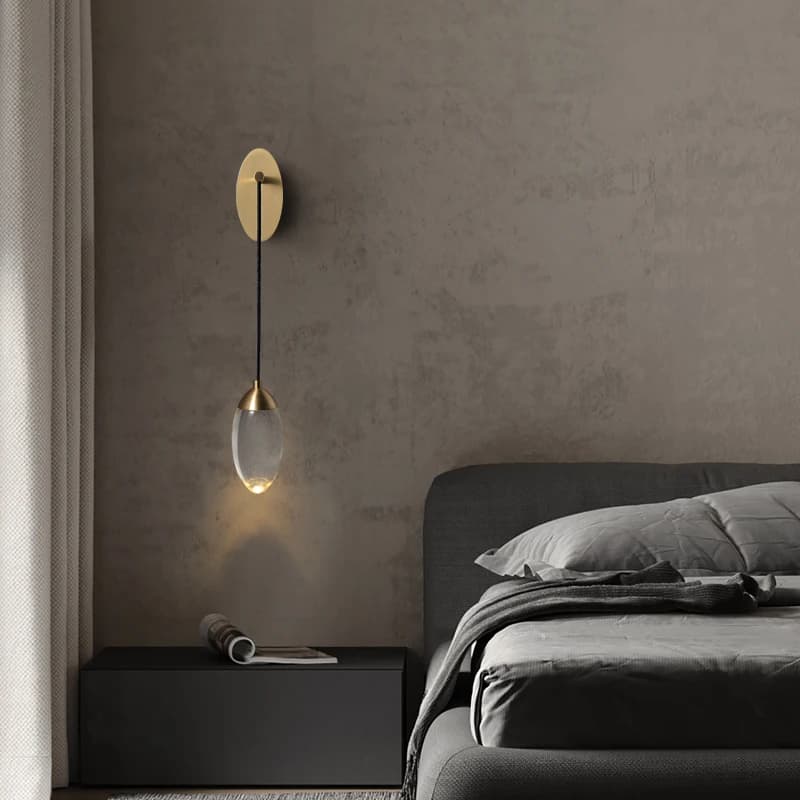 Magical Crystal Ball Brass Wall Lamp Postmodern Light Luxury Simple Living Room Background Wall Decoration Bedside Wall Lamp