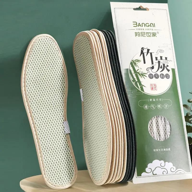 Bamboo Charcoal Sports Insole Deodorant Men and Women Sweat Absorbing Breathable Shock Absorbing Thickened Comfortable Insoles