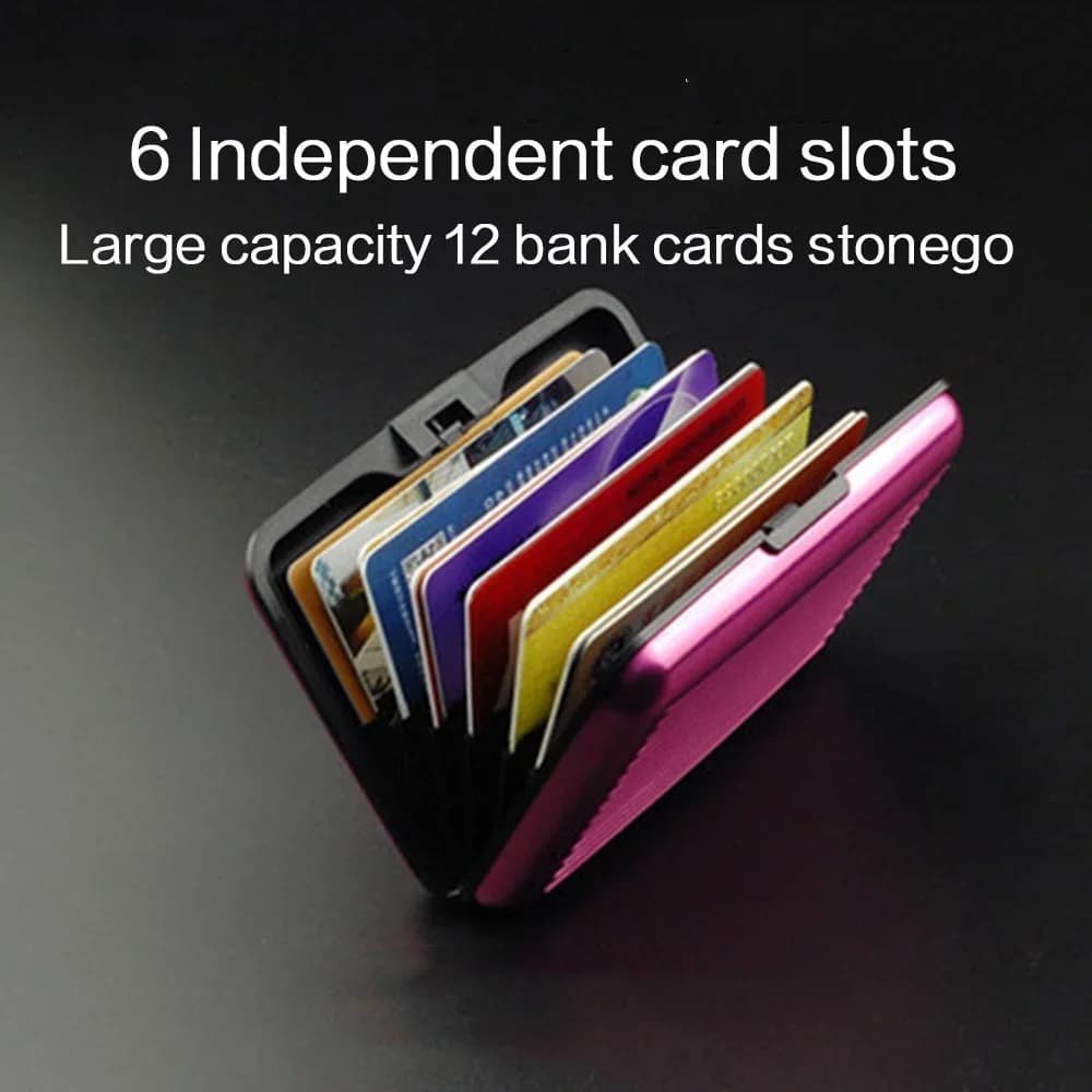 RFID Metal Wallet and Business ID Credit Card Women Men Business ID Credit Card,Protector Wallet Card Holder Package Box