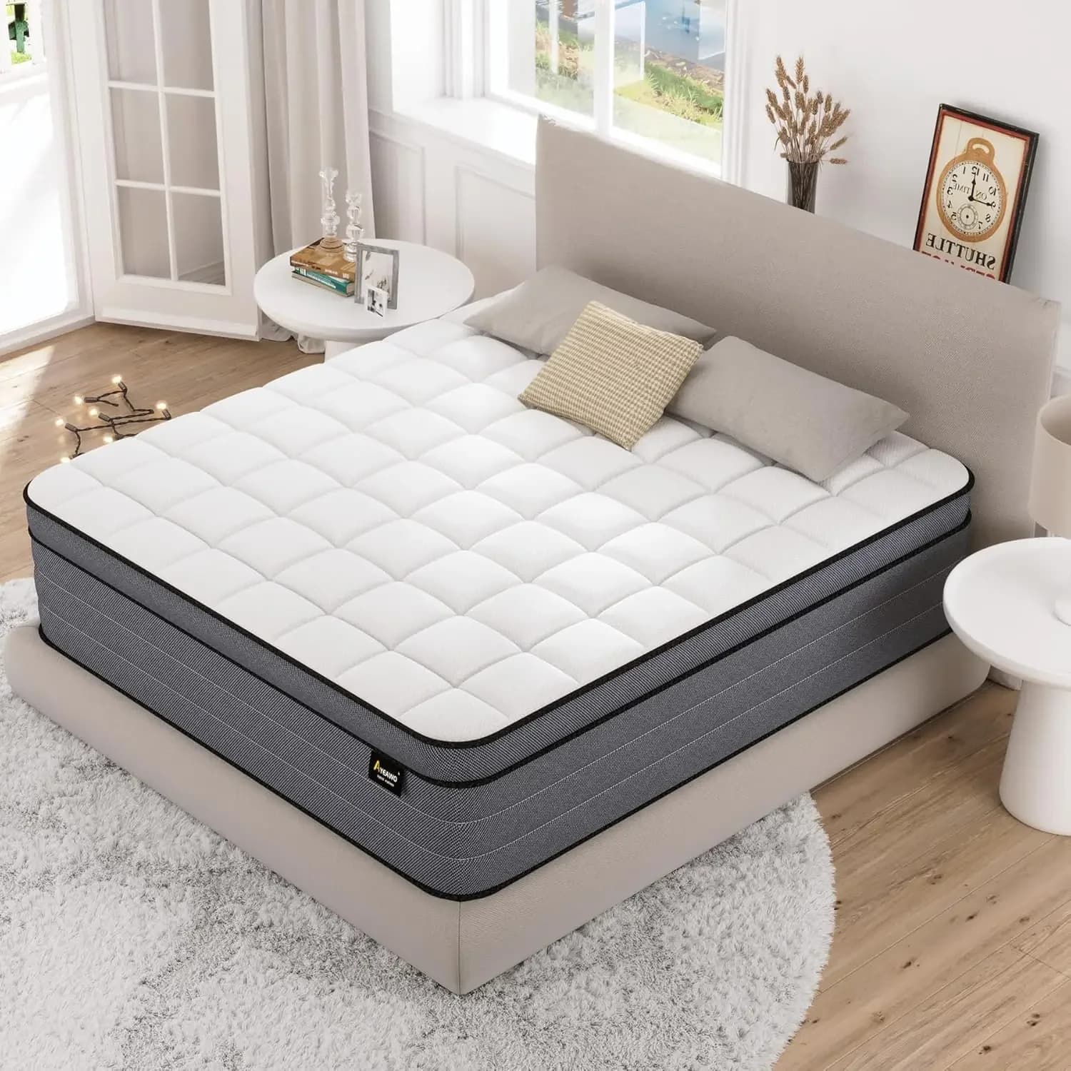 Gel Memory Foam and Pocket Springs, King Mattress in a Box, Pressure Relief & Upgraded Support, Breathable & Cooling Farbic