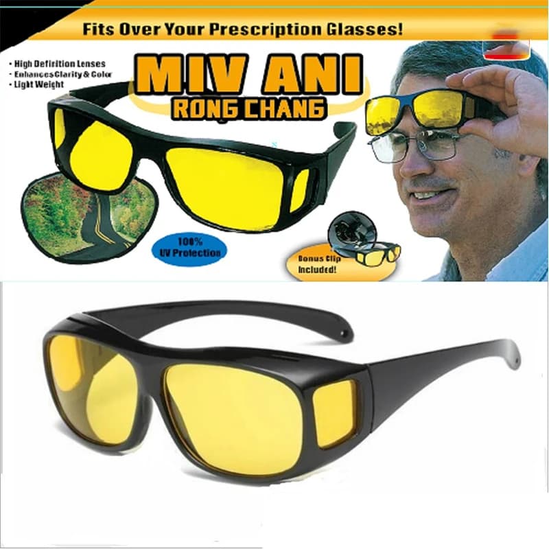 Night Driving Vision Eyeglass Polarized Fashion Sunglasses Anti-glare Yellow Lens Driving Multifunction Night Vision Eyeglass