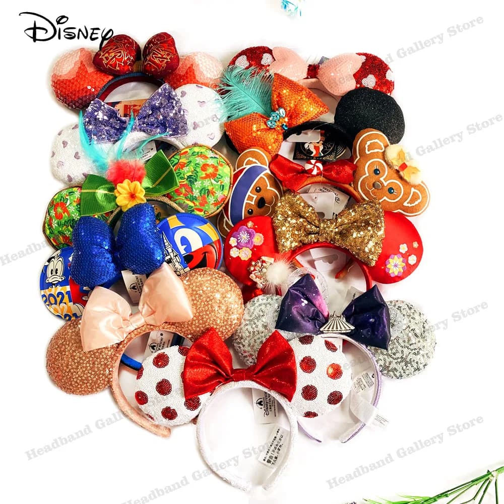 2025 Disney Mickey Ears Headband Firework Headband with Jack Pumpkin King Cosplay Hairband Disneyland Letter Headband Gift