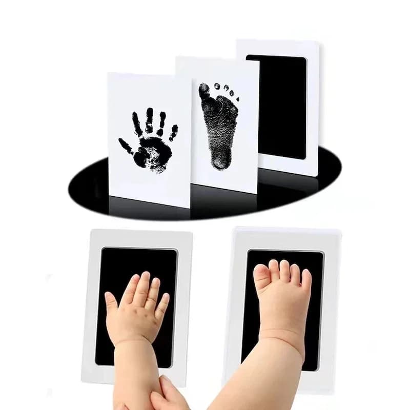 2pcs/set Newborn Baby DIY Hand Footprint Kit Ink Pads Photo Frame Handprint Toddlers Souvenir Accessories Safe Baby Shower Gift