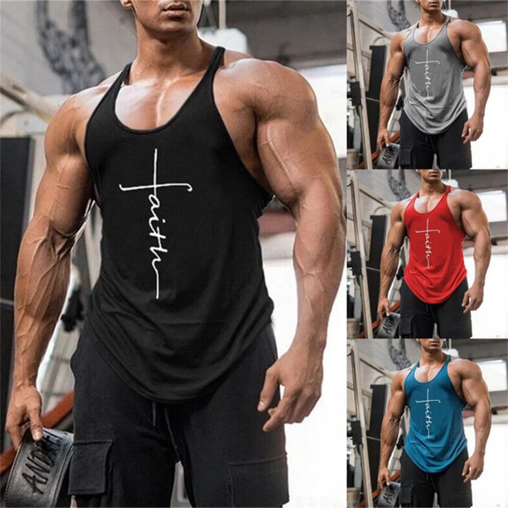 Men Gym Tank Top Fitness Clothing Summer Gym Clothing for Male Sleeveless Vest Plus Size Top S-4XL
