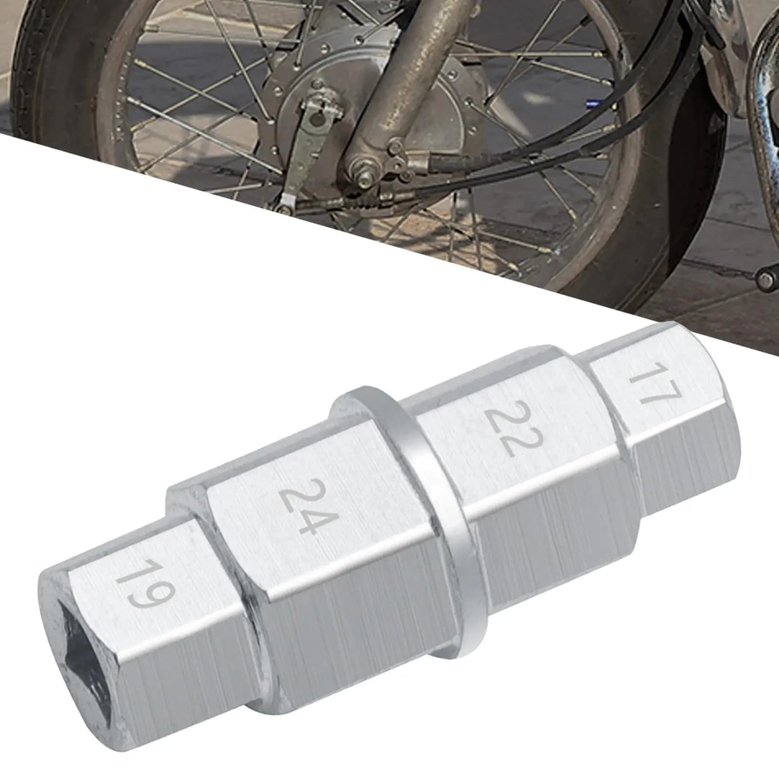 Hex Axle Tool Universal Chrome Silver Hex Wrench Removal Tool Hex Allen Axle Spindle Tool for Motorcycle Front Axle Wheel