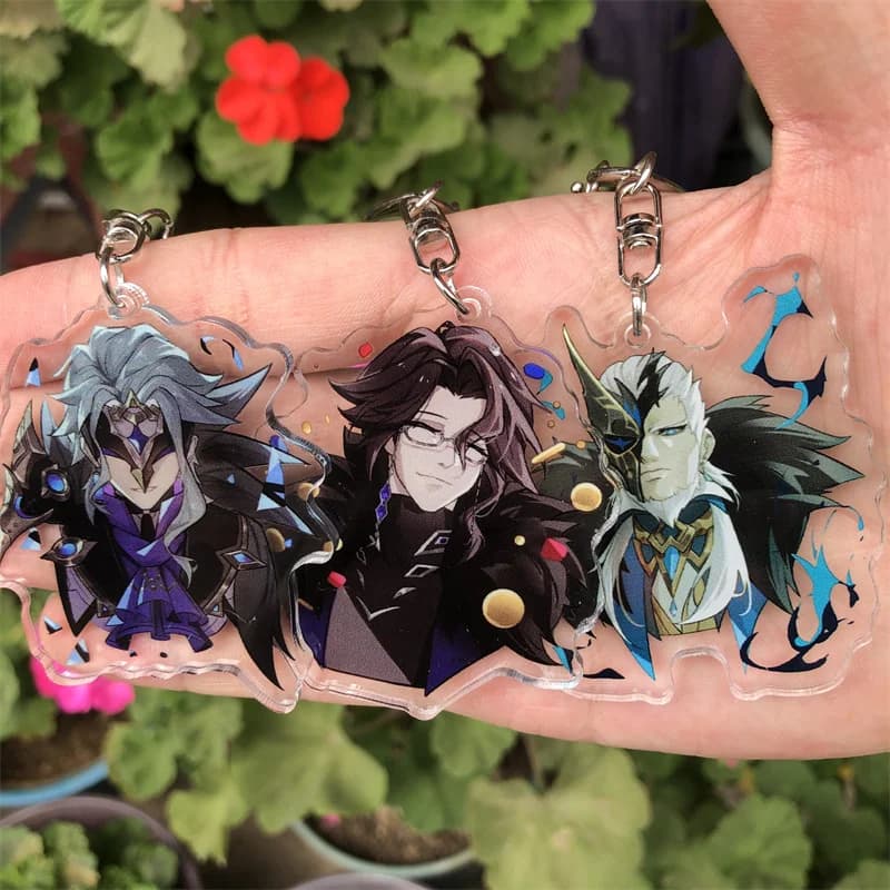 Genshin Impact Fatui Doctor Dottore Regrator Pantalone Keychain Anime Game Accessories Backpack Cosplay Pendant Prop Badge Gift