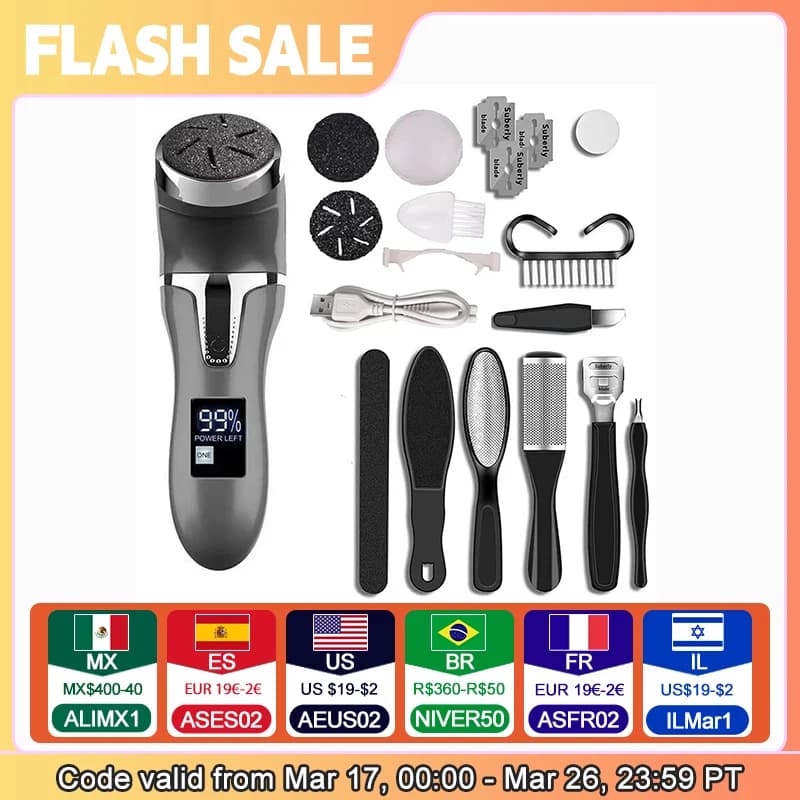 Electric Foot File Pedicure Machine Callus Remover Rechargeable Foot Heel Cracked Dead Skin Scrubber Polisher Grinder Tools