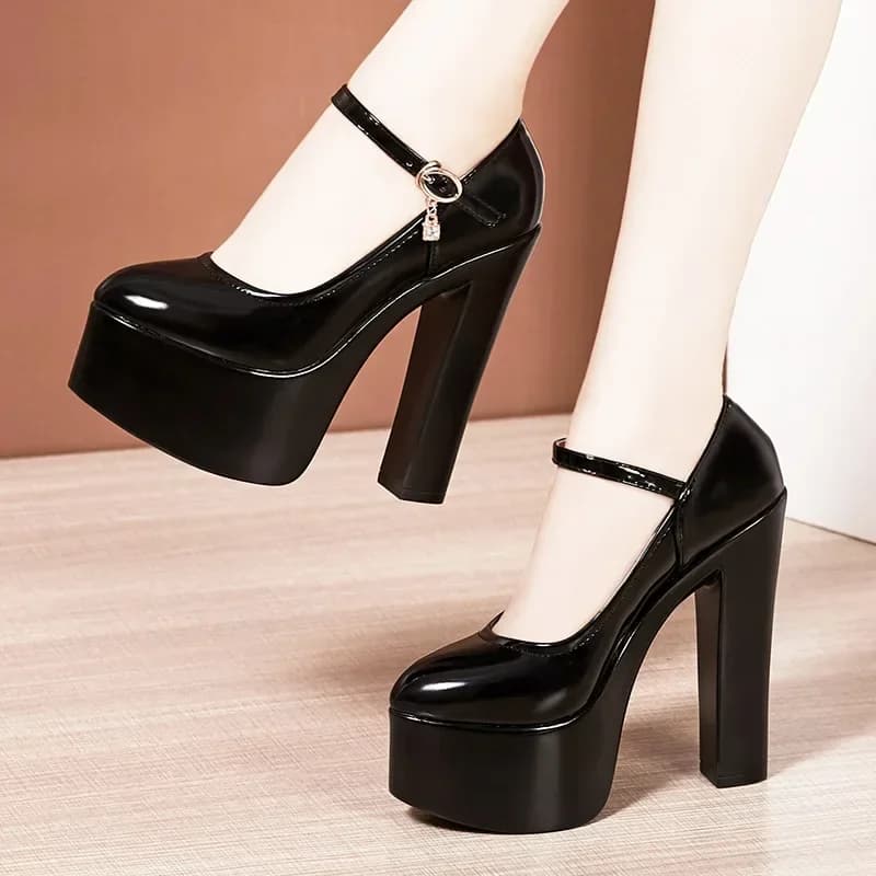 15cm Small Size 32-43 Sexy Extreme Block High Heels Shoes for Dress Model Party Wedding 2025 Shallow Thick Bottom Platform Pumps