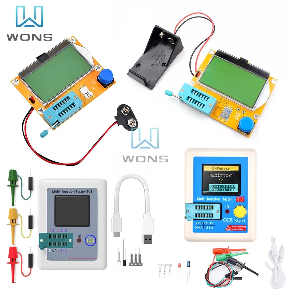 High Quality Brand New LCR-T4 LCR-TC1 LCR-T7 ESR Meter Transistor Tester Diode Triode Capacitance SCR Inductance with Test Took
