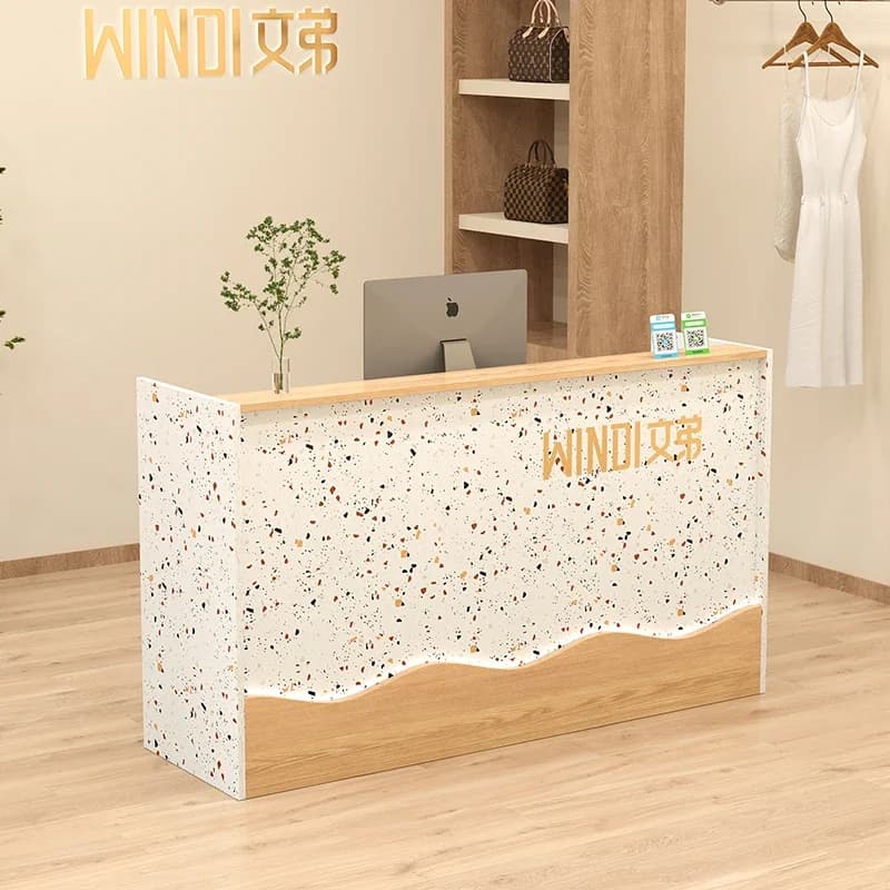 Rotary Endoscope Design Display Reception Desks Classic White Modern Cashier Reception Desks Office Luxury Mostrador Negocio