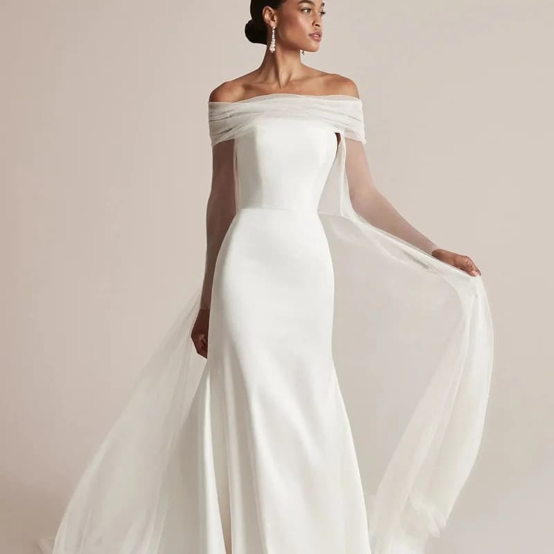 VG87 Luxury Cathedral Wedding Veil Bridal Cape Veil Bolero Jacket Womens Plus Size Shawl Bride Accessories Wedding Coat