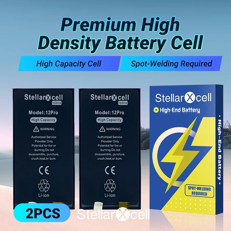 2pcsStellarXcell without Flex High Capacity Battery Cell for iPhone iPhone XS 14Pro Max 13Pro Max XR 11 ,11Pro,13Promax, 14Pro