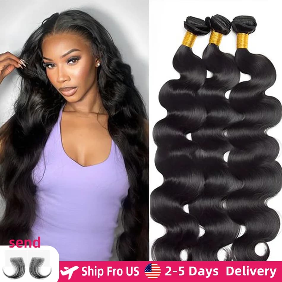 Body Wave Human Hair Bundles 100% Natural Black Brazilian Remy Hair Straight 2/3/4/5 Bundles Human Hair Extensions For Women