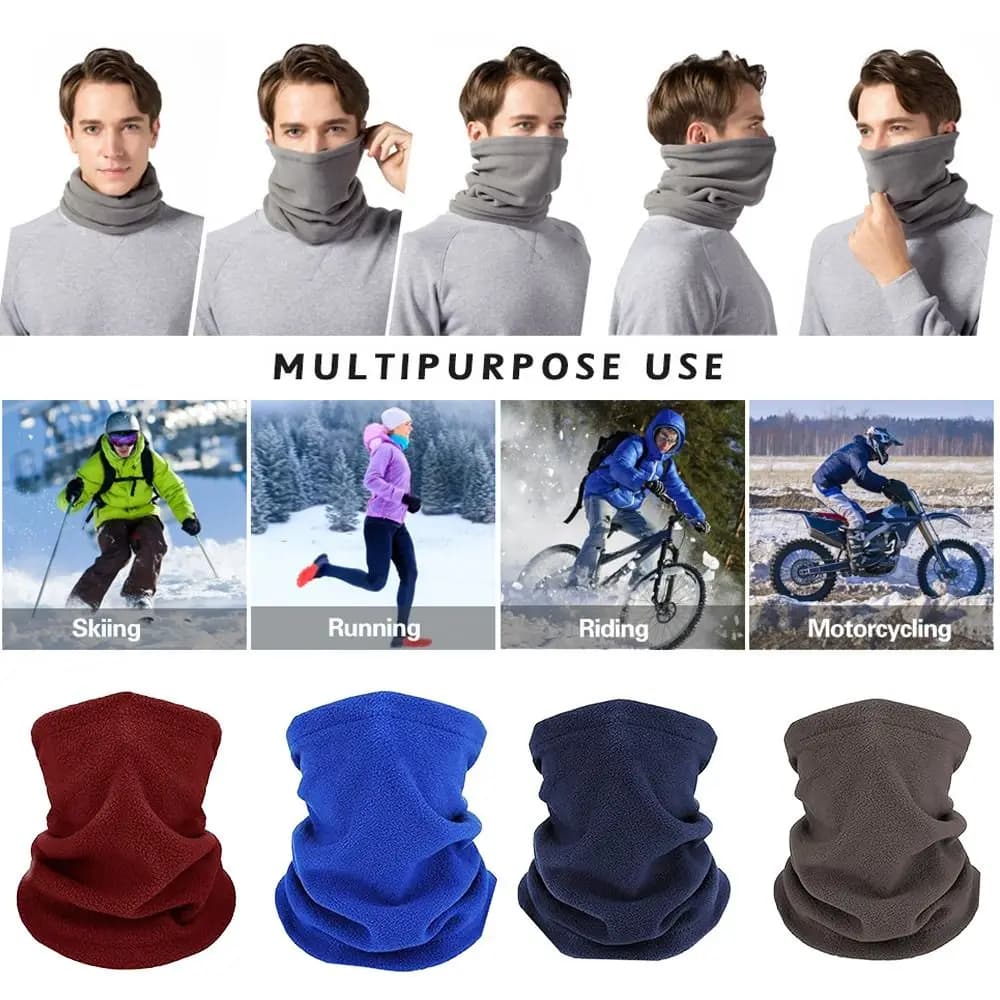 Fashion Plush Neck Warmer Thickened Lining Keep Warm Neck Scarves Windproof Pullover Cap
